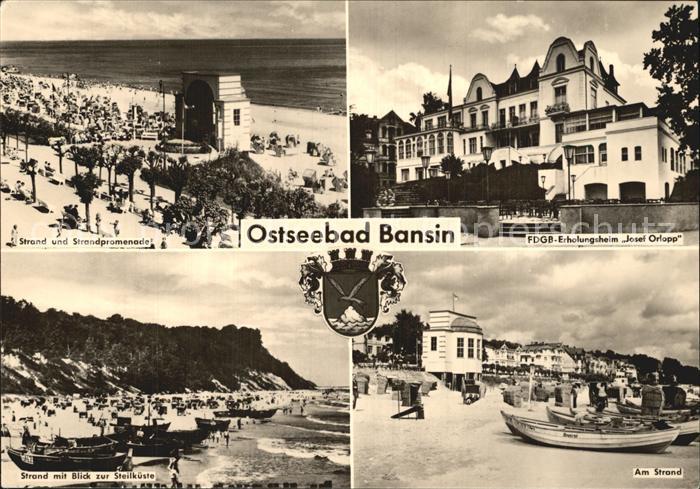 Bansin Ostseebad Erholungsheim Josef Orlopp Strandpromenade Steilkueste Strand