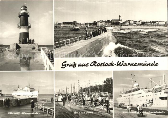 Warnemuende Ostseebad Mole Leuchtturm Faehre Alter-STrom