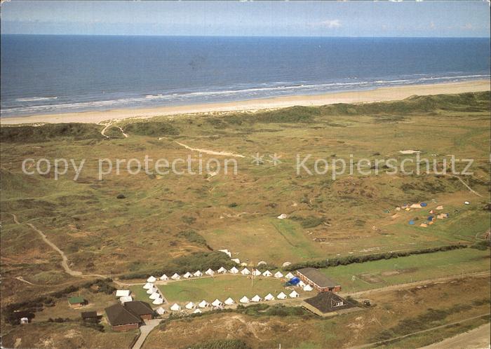 Langeoog Nordseebad Fliegeraufnahme Zeltlager der SJN Melkhoernduene