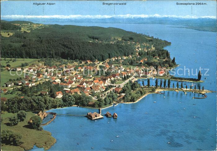 Unteruhldingen Fliegeraufnahme mit Pfahlbauten