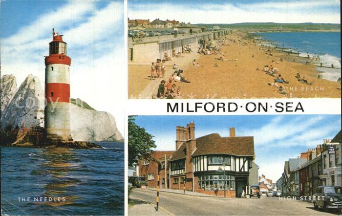 Milford on Sea Needles Beach High Street Leuchtturm Strand