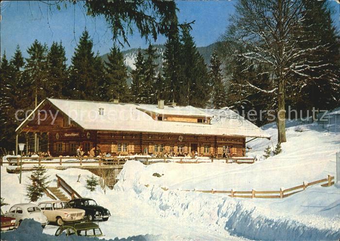 Rottach-Egern Cafe Restaurant Alpenwildpark an der Wallbergbahn Winterpanorama