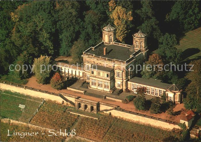 DRESDEN Elbe Lingner Schloss Serie Schloesser am Loschwitzer Elbhang Fliegeraufn