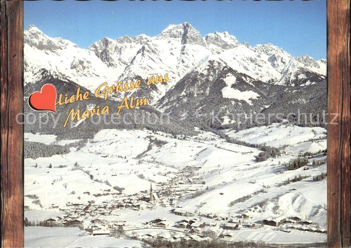 Maria Alm Steinernen Meer Wintersportzentrum Alpen Fliegeraufnahme