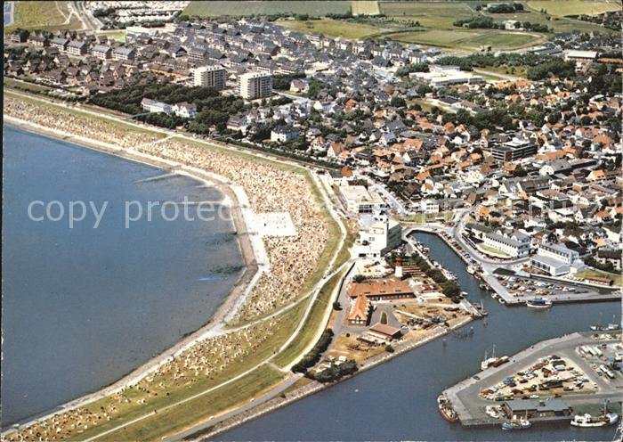 Buesum Nordseebad Hafen Strand Fliegeraufnahme