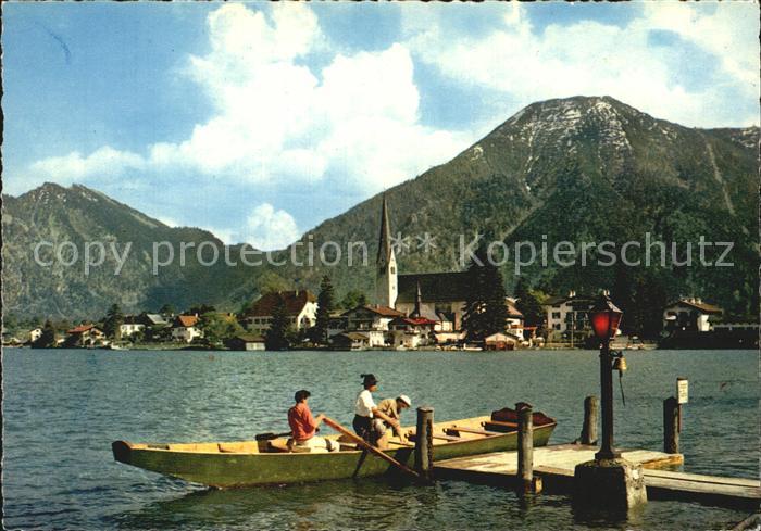 Rottach-Egern Ansicht vom Tegernsee aus Bootsanleger Alpen