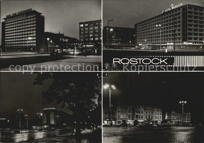 ROSTOCK CITY Lange Strasse Ostsee Druck Grafischer Grossbetrieb Interhotel Warn