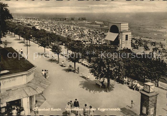 Bansin Ostseebad Strandleben an der Kurpromenade