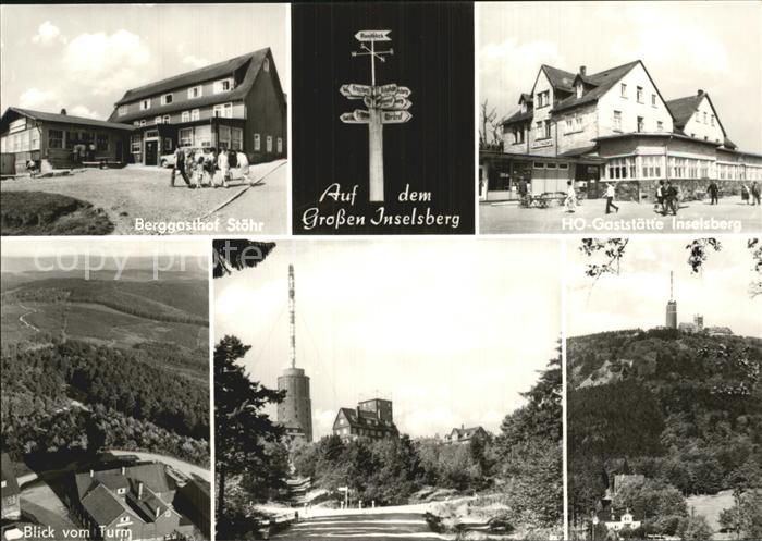 Grosser Inselsberg Berggasthof Stoehr HO Gaststaette Blick vom Turm