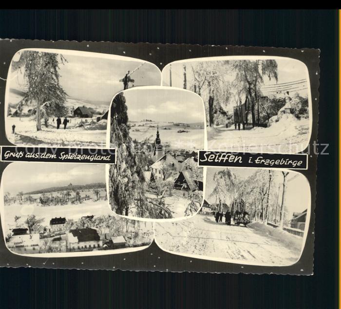 Seiffen Erzgebirge Teilansichten Wintersportplatz Winterimpressionen
