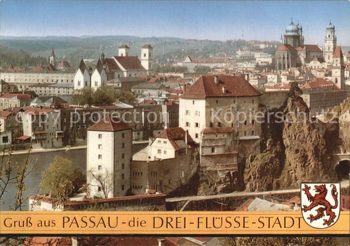 PAssAU Bayern Dreifluessestadt mit Burg Niederhaus