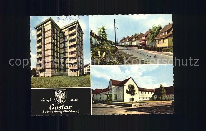 GOSLAR Harz Niedersachsen Hochhaus Strasse Suedmerberg Siedlung Neue Schule Turn
