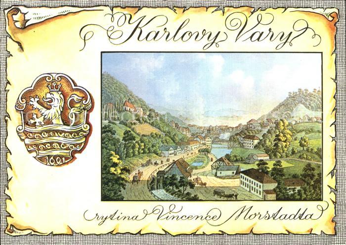 Karlovy Vary Od Chebske silnice Vincenc Morstadt 1836 dobovy rytina Kuenstlerkar