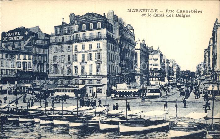 Marseille Bouches-du-Rhone Rue Cannebiere Quai des Belges
