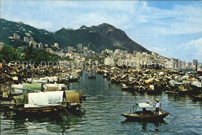 Hong Kong Boat People in Causeway Bay Typhoon She