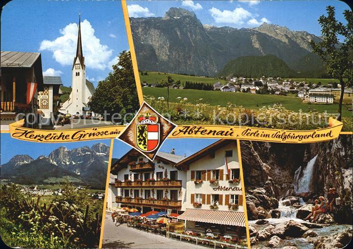 Abtenau Teilansicht Kirche Wasserfall