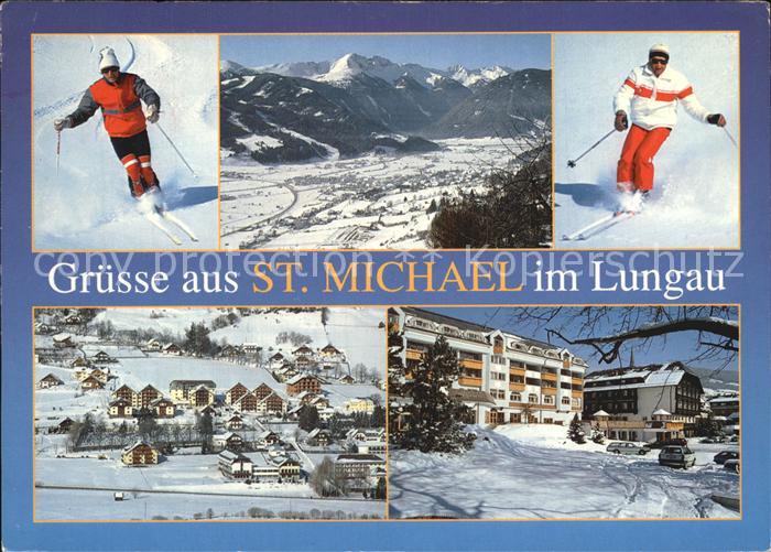 St Michael Lungau Skipiste Panorama Skifahrer