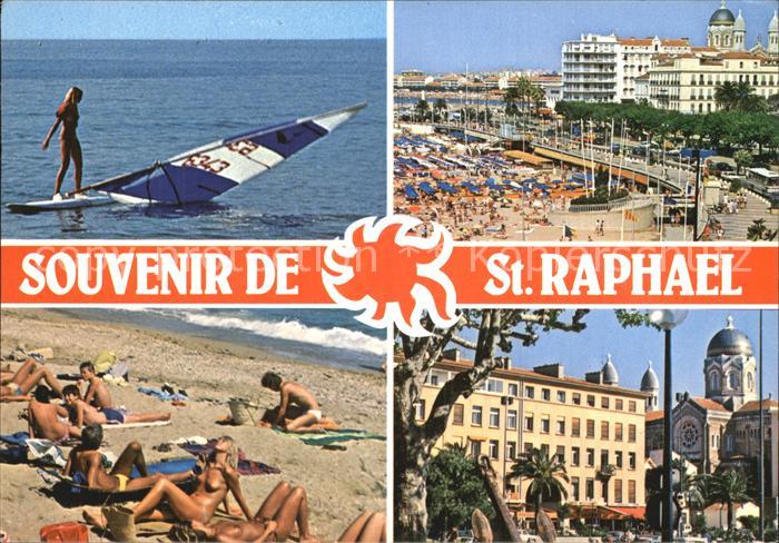 Saint-Raphael Var Surfer Strand Promenade Kirche