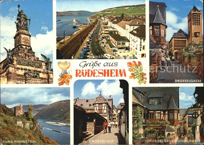 Ruedesheim Rhein Niederwald Denkmal Burg Rheinstein Rheinstrasse Drosselgasse Dr