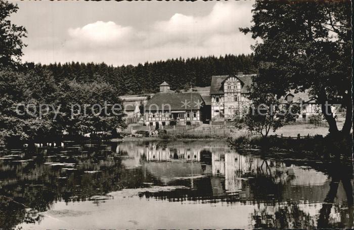 Neuhaus Solling Dorfteich Fachwerkhaeuser