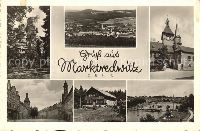 Marktredwitz Panorama Kirche Strassenpartie Schwimmbad