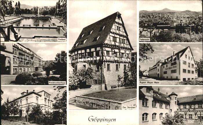 Goeppingen Freibad Teilansicht Krankenhaus Rupert Mayer Heim Der Storchen