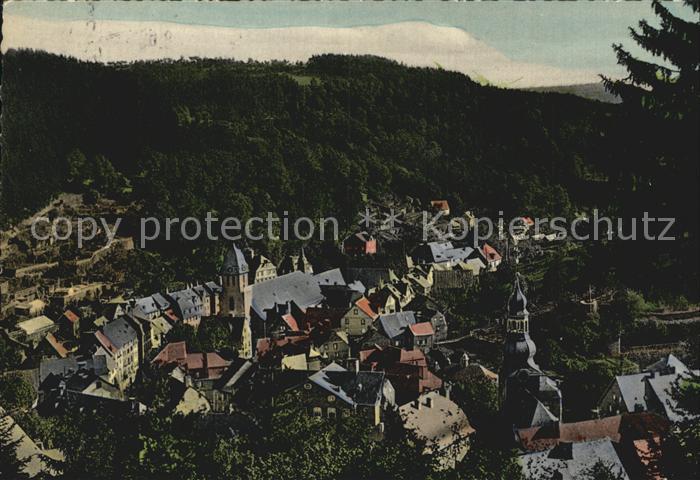 Monschau Montjoie NRW Teilansicht mit Kirchen