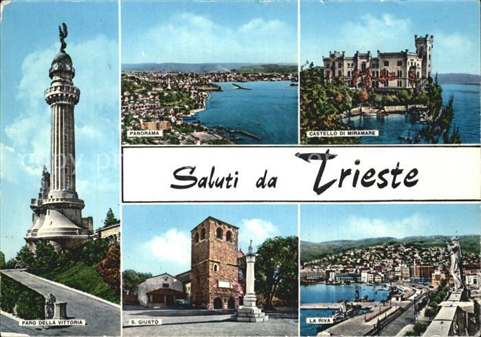 Trieste Faro della Vittoria Panorama Castello Miramare S Giusto La Riva