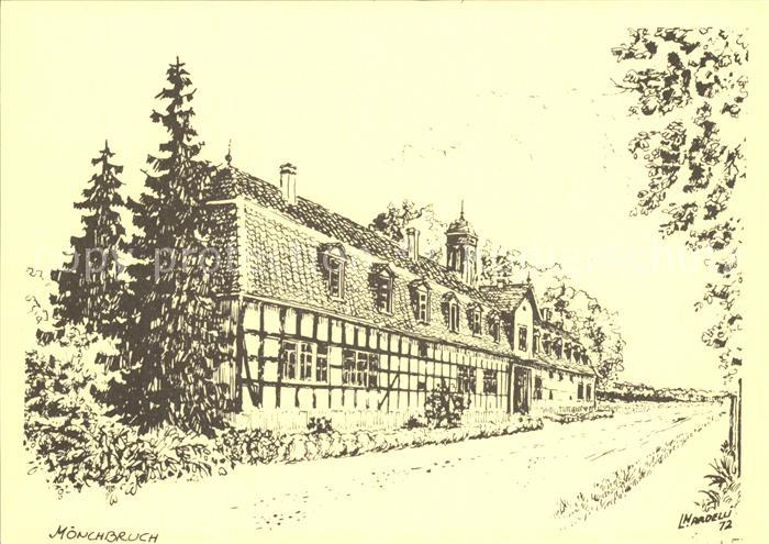 Moerfelden-Walldorf Jagdschloss Moenchbruch Zeichnung