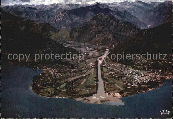 Lago Maggiore Delta della Maggia Ascona Locarno Monte Bre Cardada Fliegeraufnahm