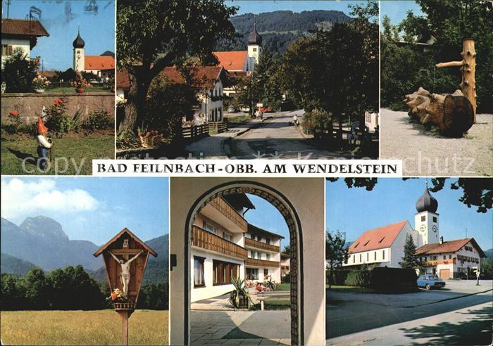 Bad Feilnbach Kirche Dorfpartie Brunnen Wegkreuz