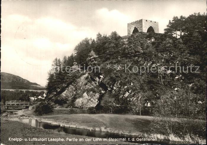 Laasphe Bad Lahnpartie mit Ehrenmal