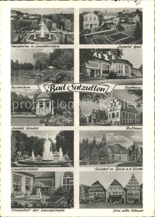 Bad Salzuflen Hauptallee Leuchtfontaene Leopold Bad Kurparksee Kurhaus Sprudel R