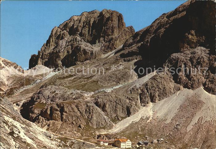 Catinaccio Rifugi Vajolet e Catinaccio Antermoia con la Via di salita dal Passo