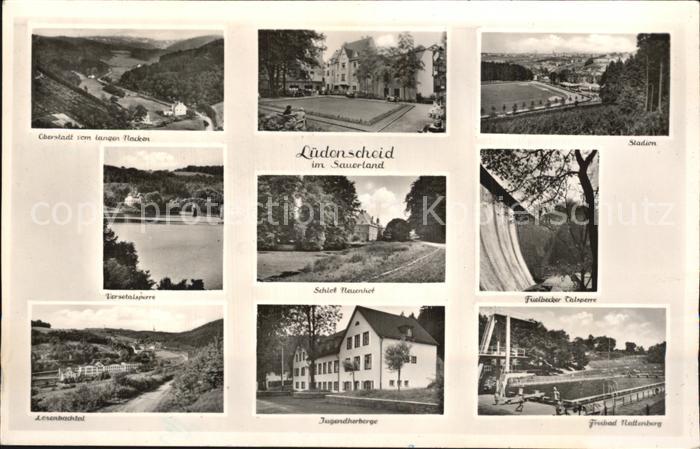 Luedenscheid Oberstadt vom langen Nacken Stadion Fuelbecker Talsperre Schloss Ne