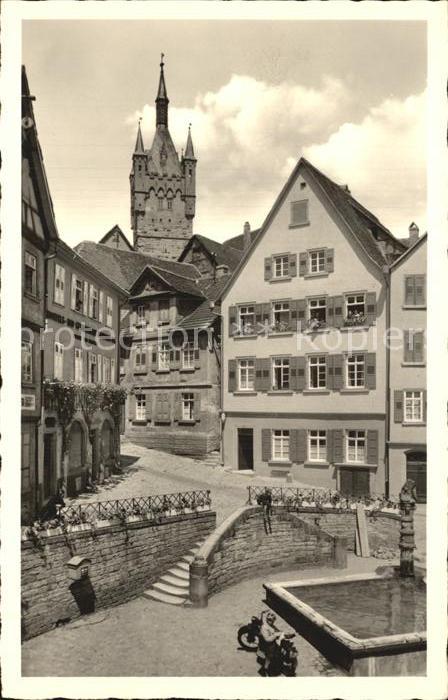 Bad Wimpfen Partie am Loewenbrunnen Altstadt Turm