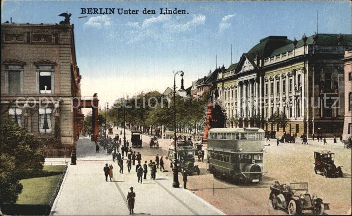 BERLIN  CITY Unter den Linden Doppeldeckerbus Automobile