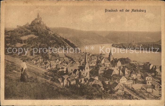 Braubach Rhein Panorama mit Marksburg