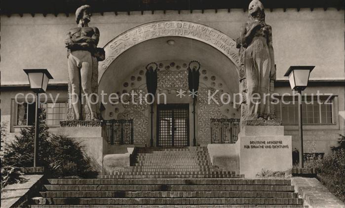 Darmstadt Kuenstlerkolonie Portal Ernst Ludwig Haus Statue
