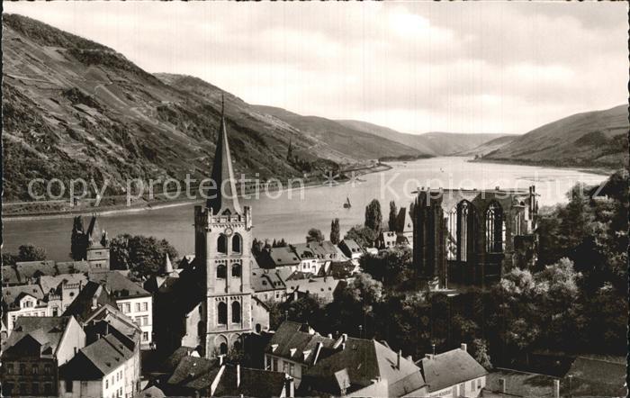 Bacharach Rhein Ortsansicht mit Kirche Wernerkapelle Ruine