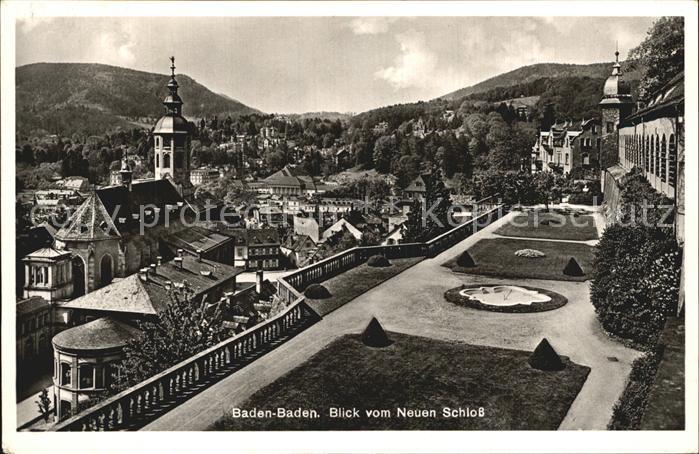 BADEN-BADEN BW Blick vom neuen Schloss Park Kirche