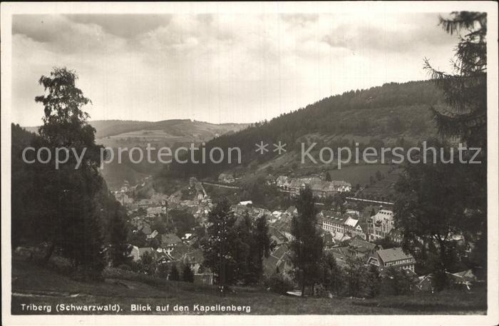 Triberg Schwarzwald Panorama Blick auf den Kapellenberg