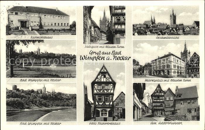 Bad Wimpfen Kurmittelhaus Salzgasse Blauer Turm Marktplatz Adlerbrunnen Fachwerk