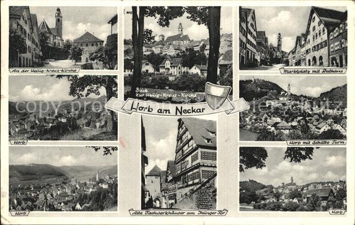 Horb Neckar Heilig Kreuz Kirche Fachwerkhaeuser Ihlinger Tor Marktplatz Rathaus