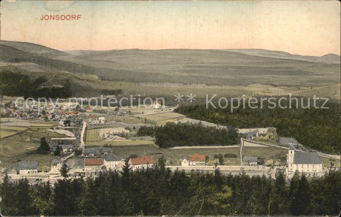 Jonsdorf Panorama Landschaft Handkolorierte Kuenstlerkarte