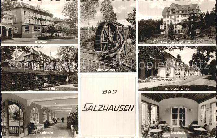 Bad Salzhausen Kurhaus Badehaus Trinkhalle Altes Wasserrad Ernst Ludwig Heim Bar