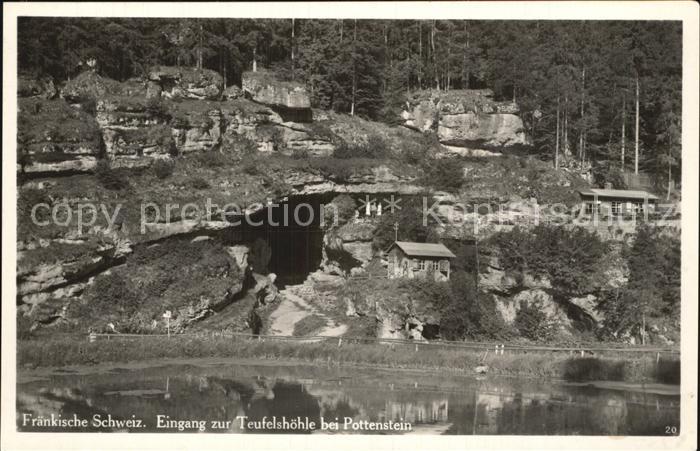 Pottenstein Oberfranken Eingang zur Teufelshoehle Fraenkische Schweiz