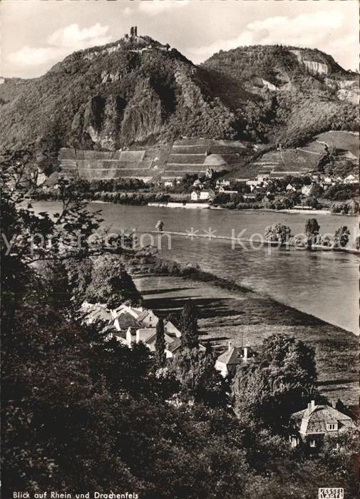 Koenigswinter Blick auf Rhein und Drachenfels