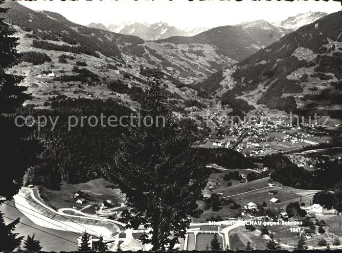 Schruns Vorarlberg Talblick mit Alpenpanorama