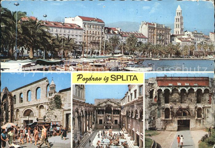 Split Spalato Partie am Hafen Palast Peristyl Museum